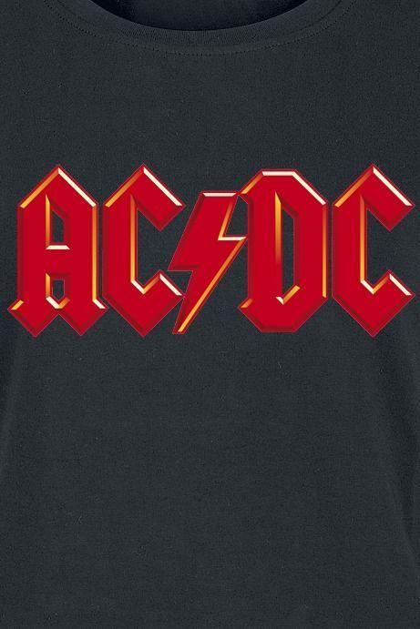 Gray and Red Logo - Red Logo. AC DC T Shirt