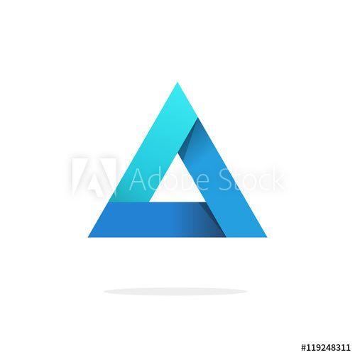 Blue White Triangles Logo - Triangle logo with strict strong corners vector isolated on white ...