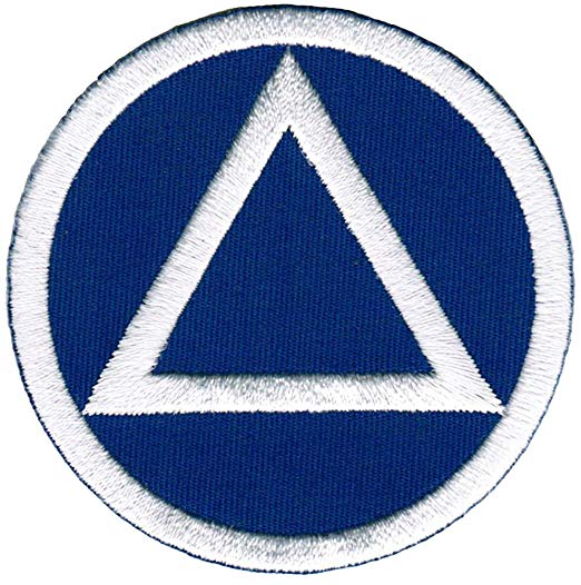 Blue and White Triangles Logo - Circle Triangle Sobriety Patch Embroidiered Iron On