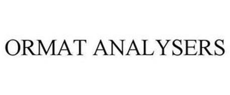 Ormat Logo - ORMAT ANALYSERS Trademark of ORMAT TECHNOLOGIES, INC.. Serial Number ...