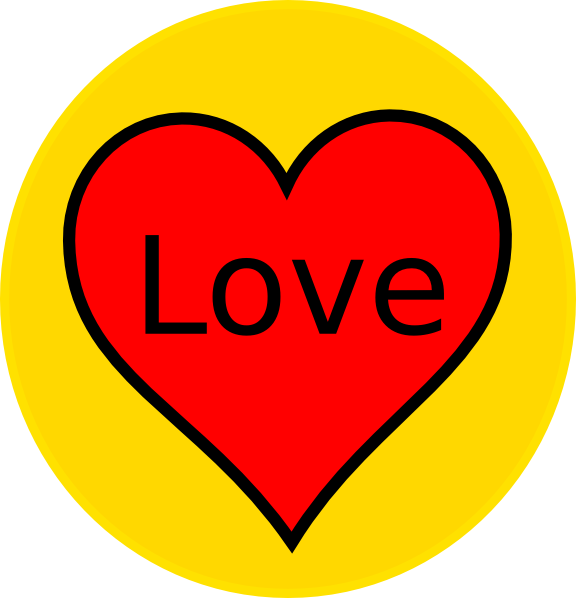 Red Yellow Heart Logo - Red Heart In Yellow Circle Clip Art at Clker.com - vector clip art ...