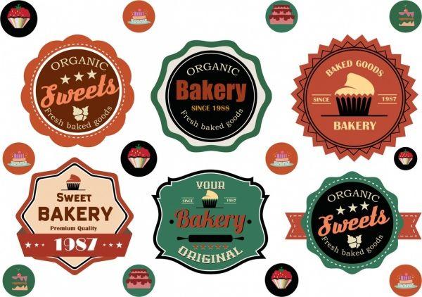 Multi Colored Circle Logo - Bakery labels collection multicolored circle flat design Free vector ...