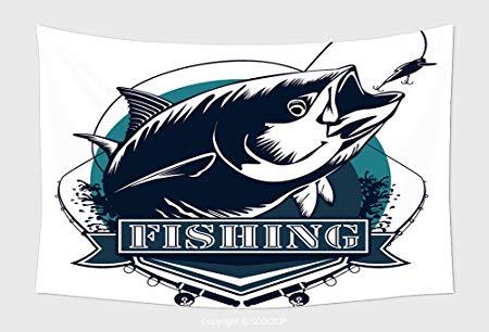 Big Eye Tuna Logo - Home Decor Tapestry Wall Hanging Tuna Fish Tuna Fishing Emblem Big