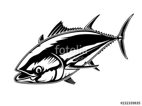Big Eye Tuna Logo - Angry tuna fish logo. Tuna fishing emblem. Big eye tuna. Angry