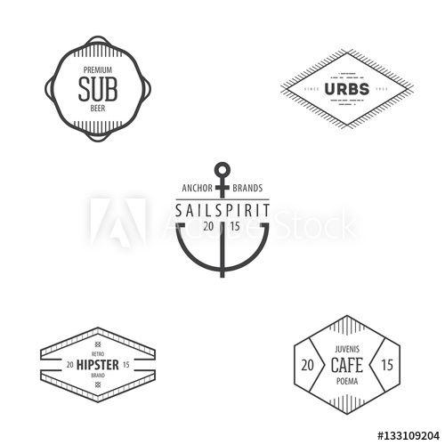 Hipster Brand Logo - Hipster labels set. Logo, brand design. this stock vector