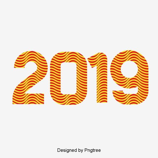 Red and Yellow Word Logo - Red and Yellow Ripples New Year Art Word Number 2019 Art Font For ...