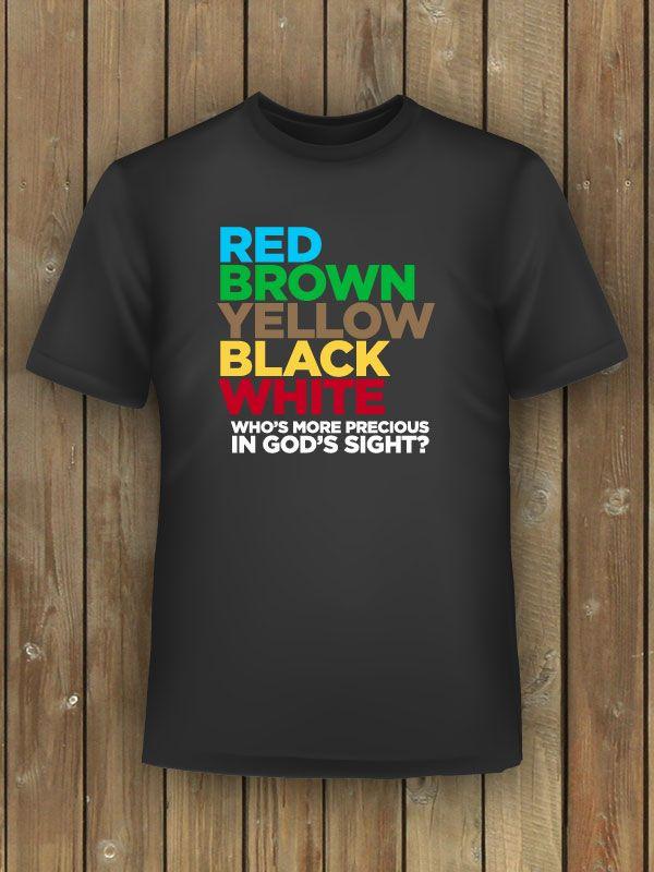 Red and Yellow Word Logo - Red Brown Yellow Black White Tee, Classic And V Neck Made Flesh