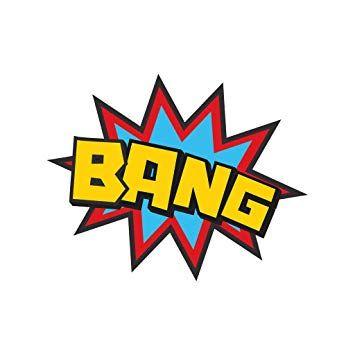 Red and Yellow Word Logo - Amazon.com: Bang! Yellow Blue and Red Word Comic Book Style Cloud ...