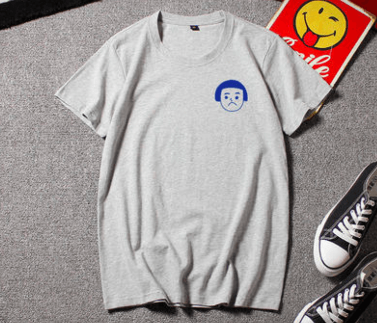 White and Blue Face Logo - Men's Blue Face Logo Short Sleeve T-shirt- BFMe.in