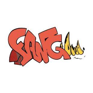 Red and Yellow Word Logo - Red fang word graffiti with yellow fangs drawing graffiti decals ...