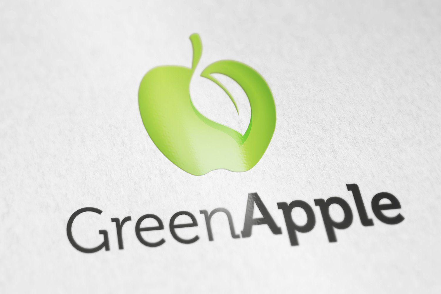 Green Apple Logo - Green Apple logo Logo Templates Creative Market