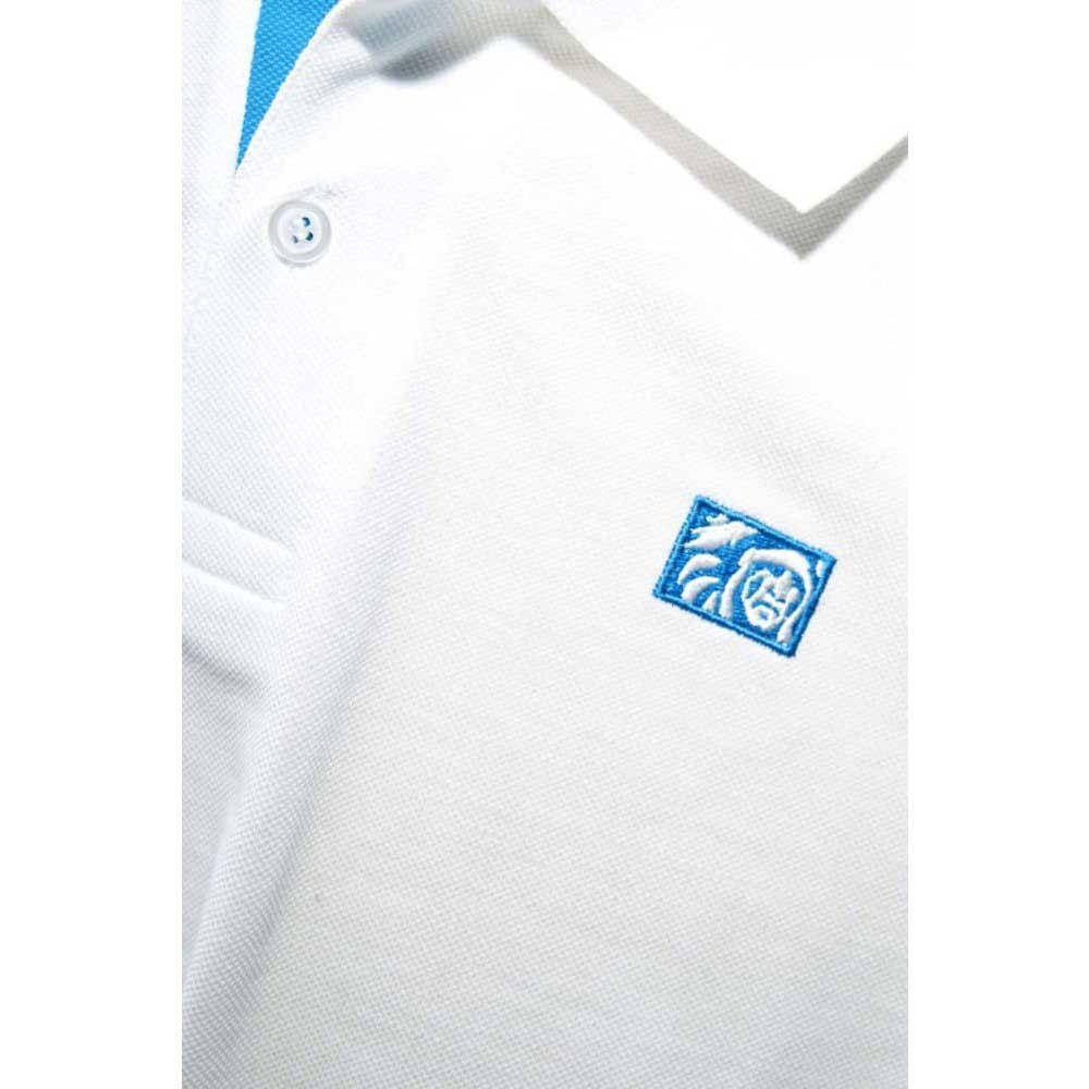White and Blue Face Logo - The indian face Polo Shirt SS White with Blue Logo Junior, Outletinn