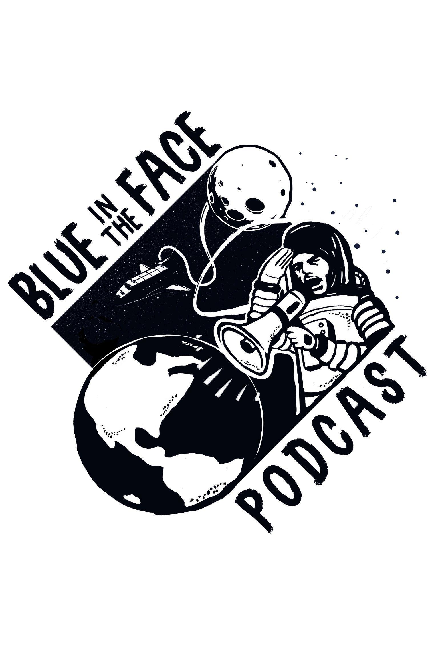 White and Blue Face Logo - Episodes — Blue In The Face Podcast