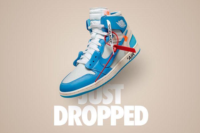 Blue and White Jordan Logo - Nike Randomly Release 'Powder Blue' Off-White x Air… - Sneaker Freaker