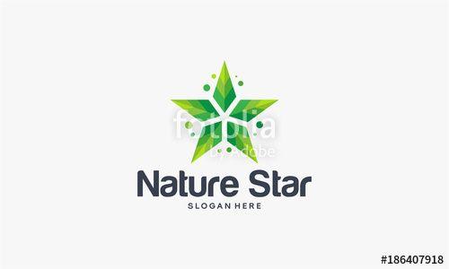 Leaf and Star Logo - Nature Star logo designs concept, Leaf and Star logo designs ...