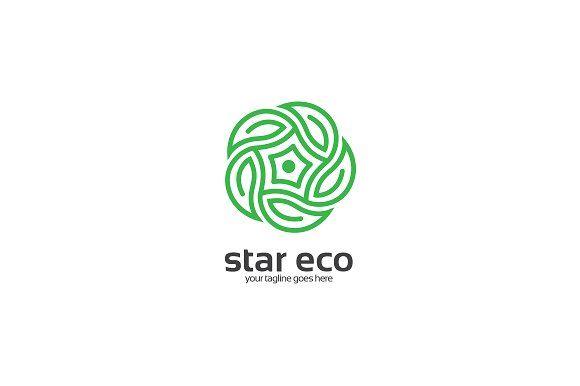 Leaf and Star Logo - Star Leaf Logo Logo Templates Creative Market