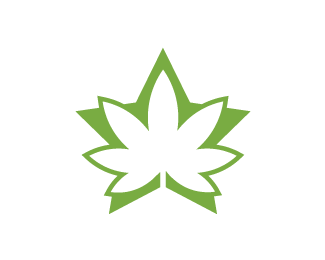 Leaf and Star Logo - Weed Star Designed