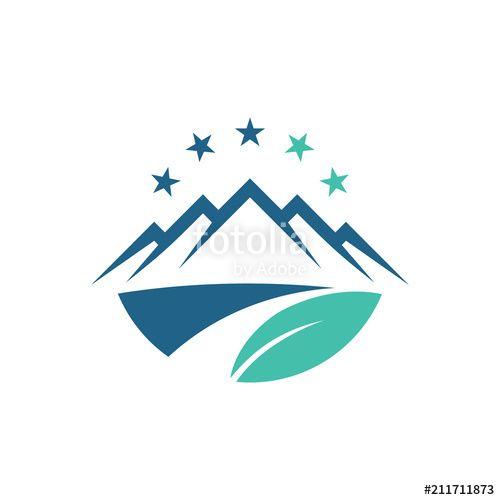 Leaf and Star Logo - Leaf Mountain Star Logo Symbol