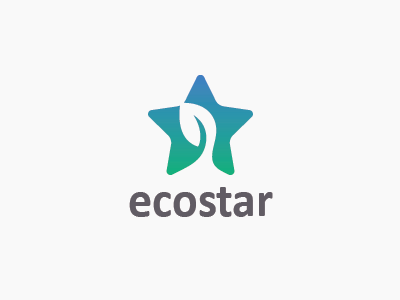 Leaf and Star Logo - Eco Star Logo