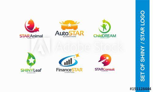 Leaf and Star Logo - Star Animal logo, Automotive Star logo, Child dream symbol, Shiny