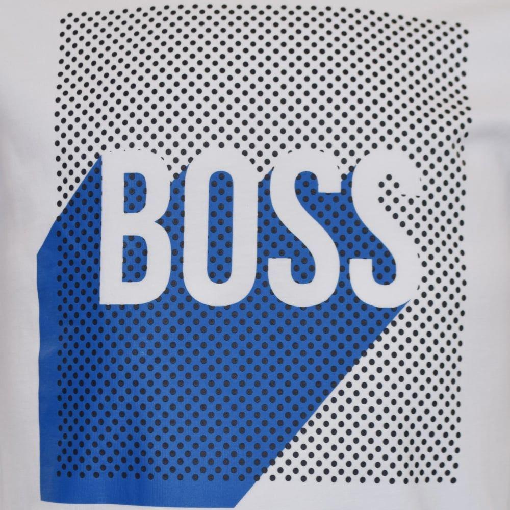White Blue Logo - HUGO BOSS JUNIOR Hugo Boss Junior White Blue Logo T Shirt