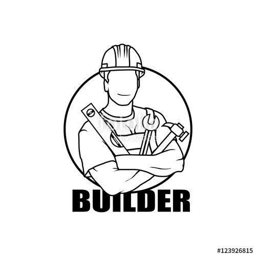 Worker Logo - Worker Icon. Builder. Worker Man Logo. Worker Silhouette. Builder