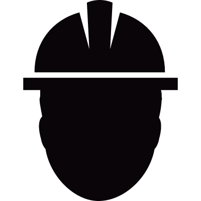 Worker Logo - Worker with safety helmet. logo. Safety helmet, Helmet