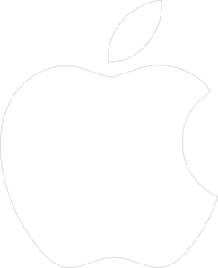 White On Black Background Apple Logo - White Apple Logo On Black Background Clip Art