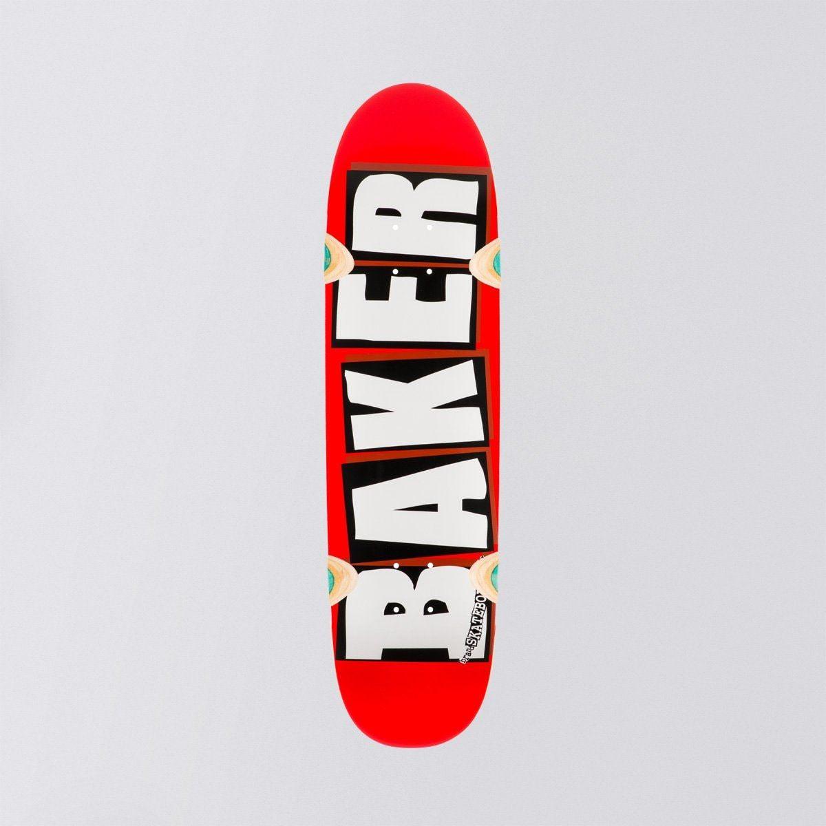 Red and White Brand Logo - Baker Brand Logo Cruiser Deck Red/White - 8.5 - rollersnakes.co.uk ...
