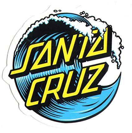 Santa Cruz Skate Logo - Amazon.com: Santa Cruz Skateboard / Surf Sticker - waves surfing ...