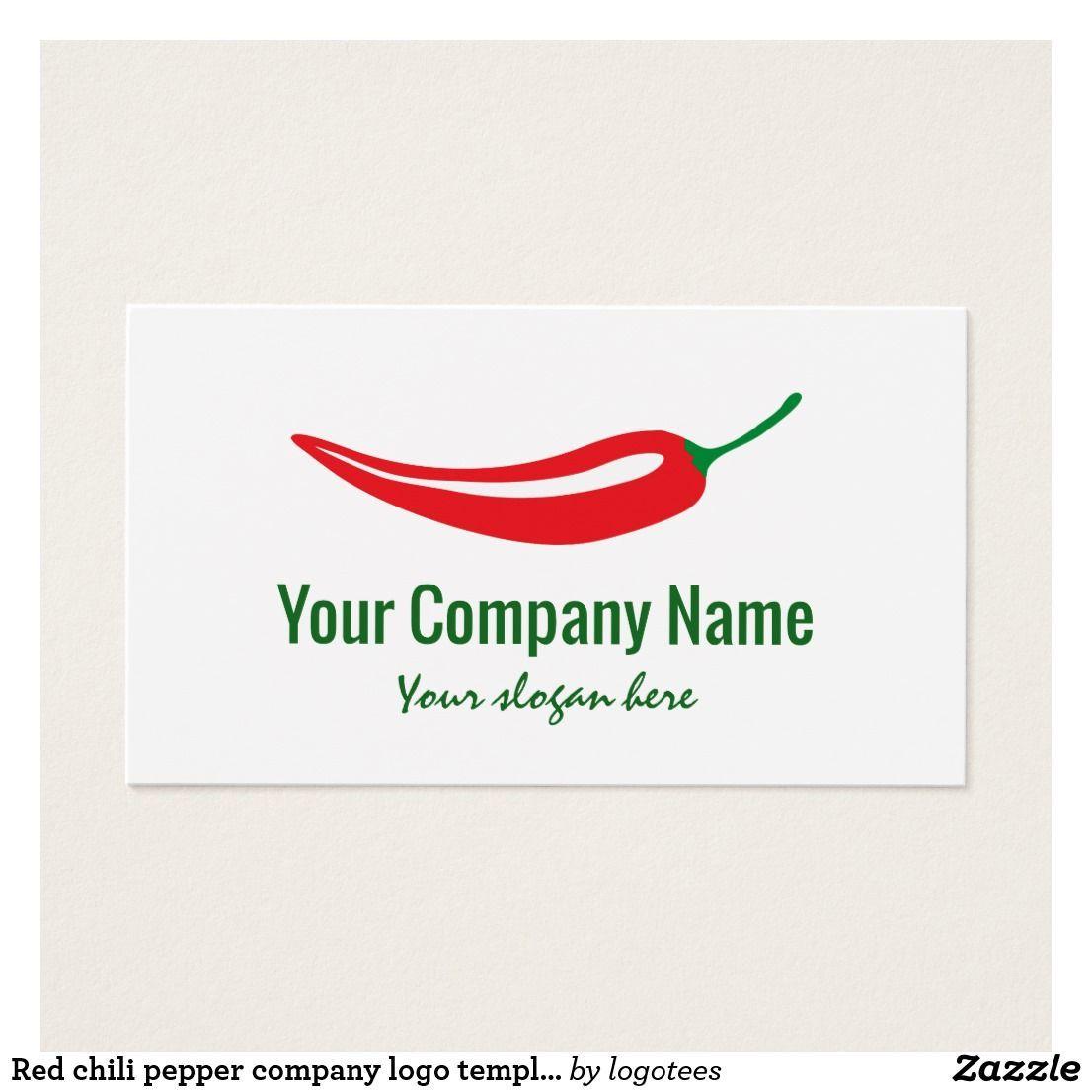 Red Chili Pepper Restaurant Logo - Red chili pepper company logo template business card. Business card