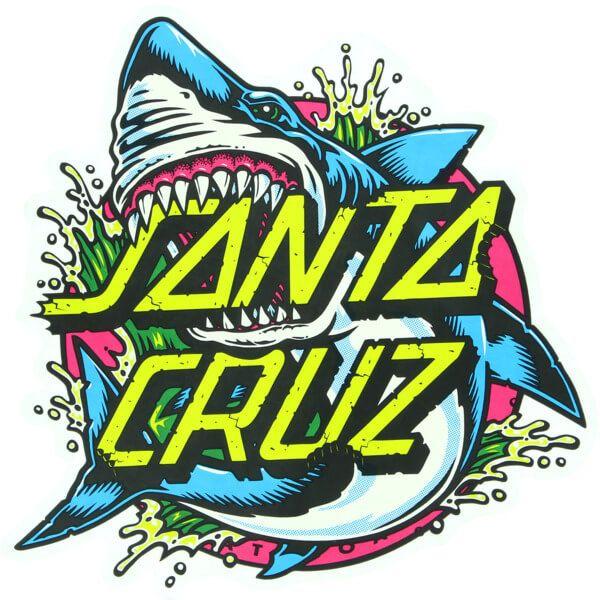 Santa Cruz Skate Logo - Santa Cruz Skateboards Shark Dot Decal x 3