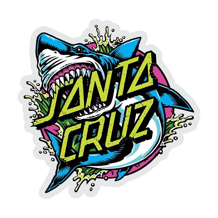 Santa Cruz Skate Logo - Santa Cruz Skateboards Shark Dot Sticker / Decal