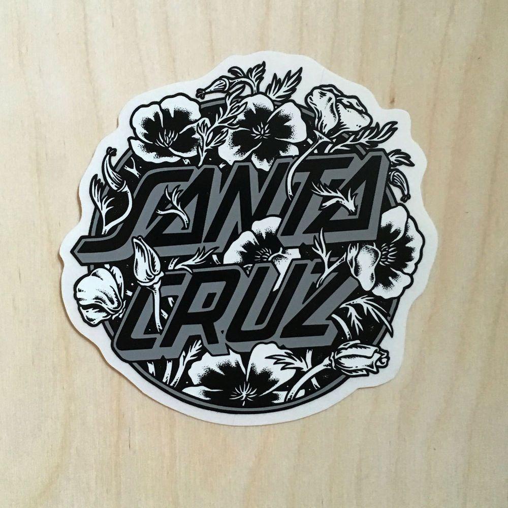 Santa Cruz Skate Logo - Santa Cruz skateboards logo black flowers rose goth vampire grey