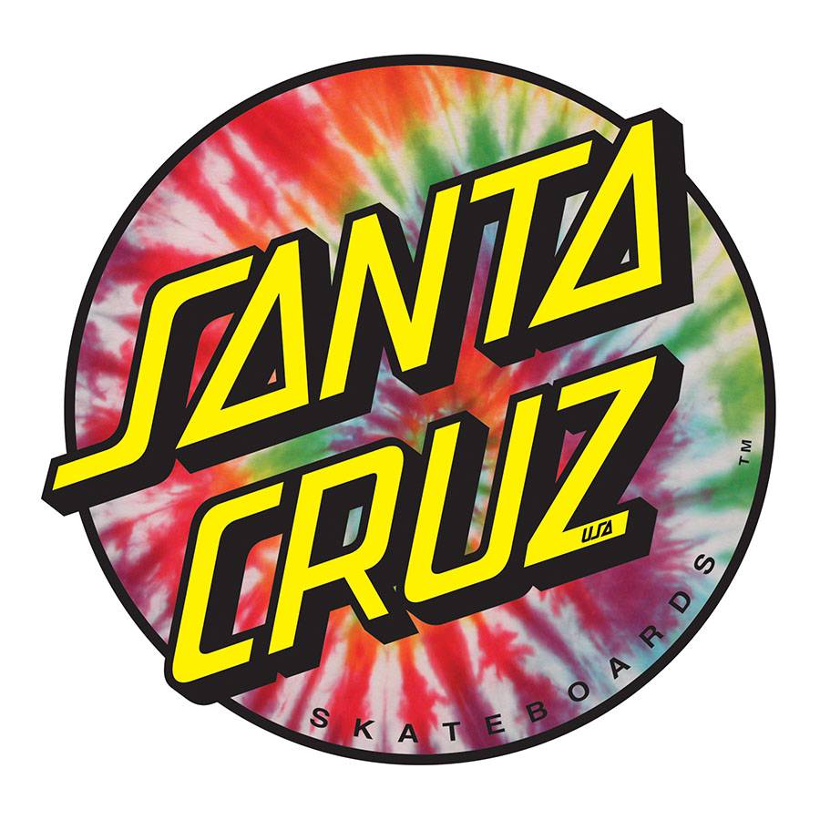 Santa Cruz Skate Logo - Santa Cruz Skateboards Santa Cruz Tie Dye Dot Sticker - Tie Dye ...