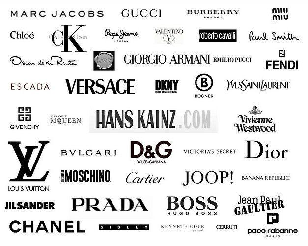 Designer Clothing Brands Logo - Most Popular High Fashion Clothing Brands Of Designer Logos Fashion ...