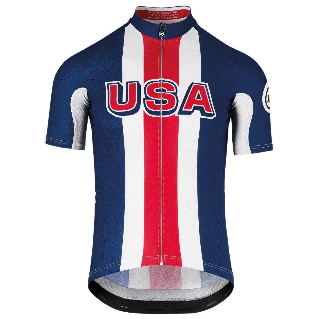 Red White and Blue Sports Team Logo - Assos Team USA SS Cycling Jersey Red White Blue