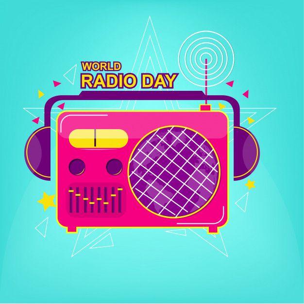 Old Radio Logo - Old Radio Logo with pop color Vector | Premium Download