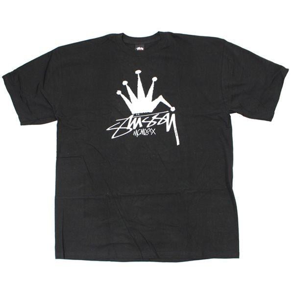 Stussy Clothing Logo - stay246: STUSSY (Stussy) Bent Crown Logo print T shirt black SizeXL ...