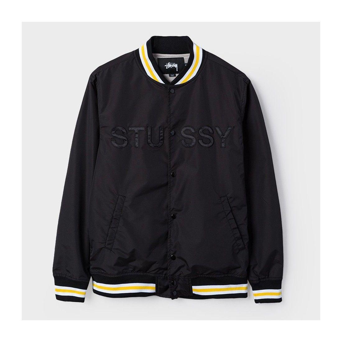 Stussy Clothing Logo - Men's jackets Stüssy Logo Stadium Jacket Black Shop online