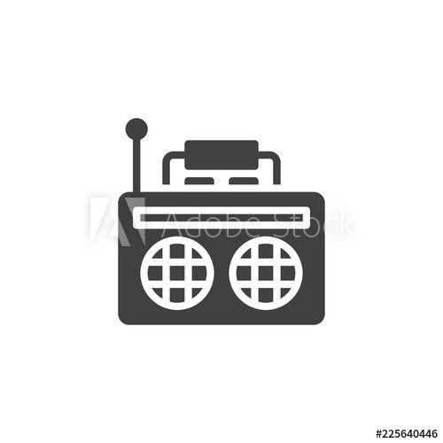 Old Radio Logo - Old radio with antenna vector icon. filled flat sign for mobile ...