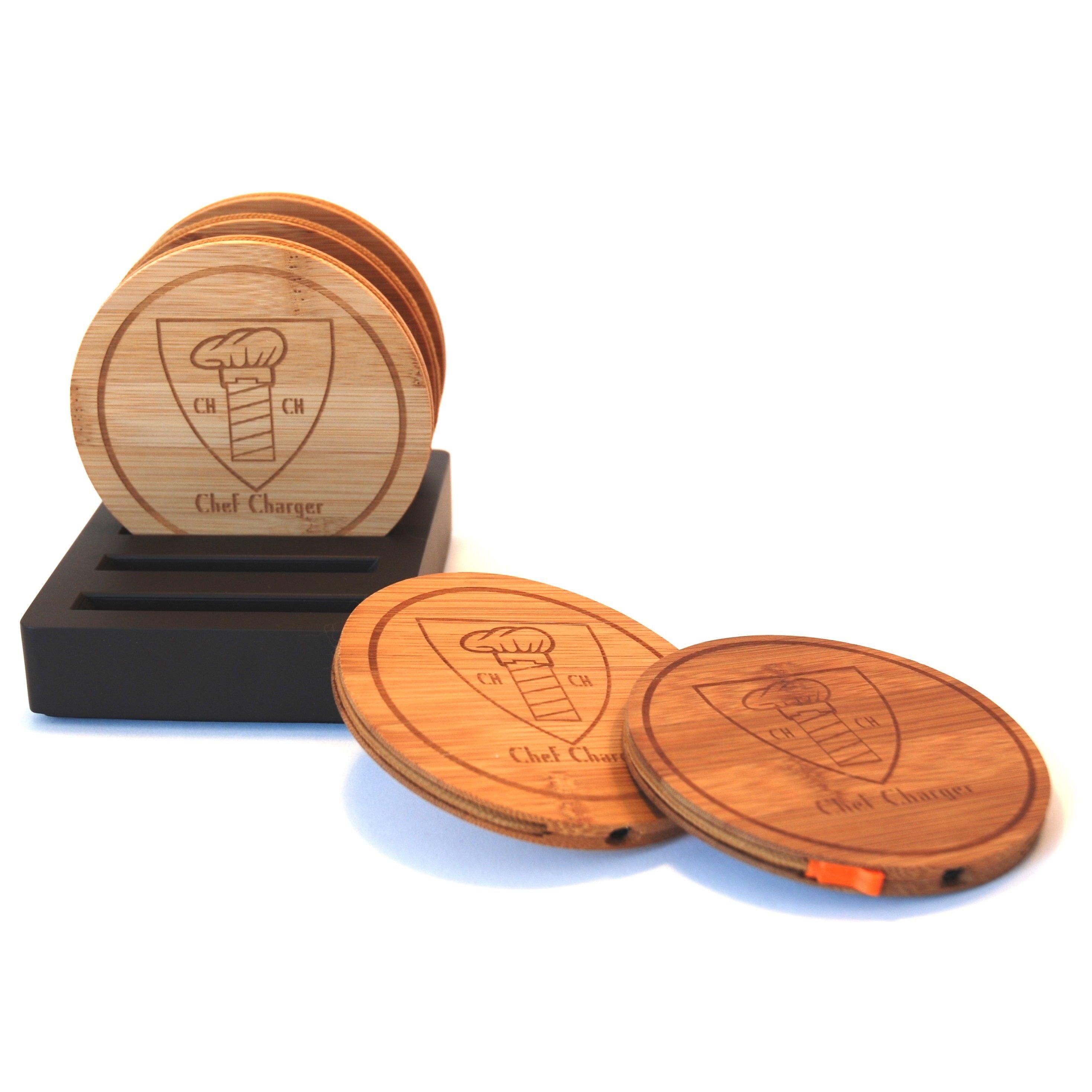 Bamboo Money Logo - Bamboo Drink Coaster, set of 5, with logo, SPECIAL OFFER - Chef Charger