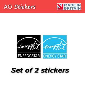 Blue and Black Logo - Set of Energy Star light blue & black logo vinyl label sticker