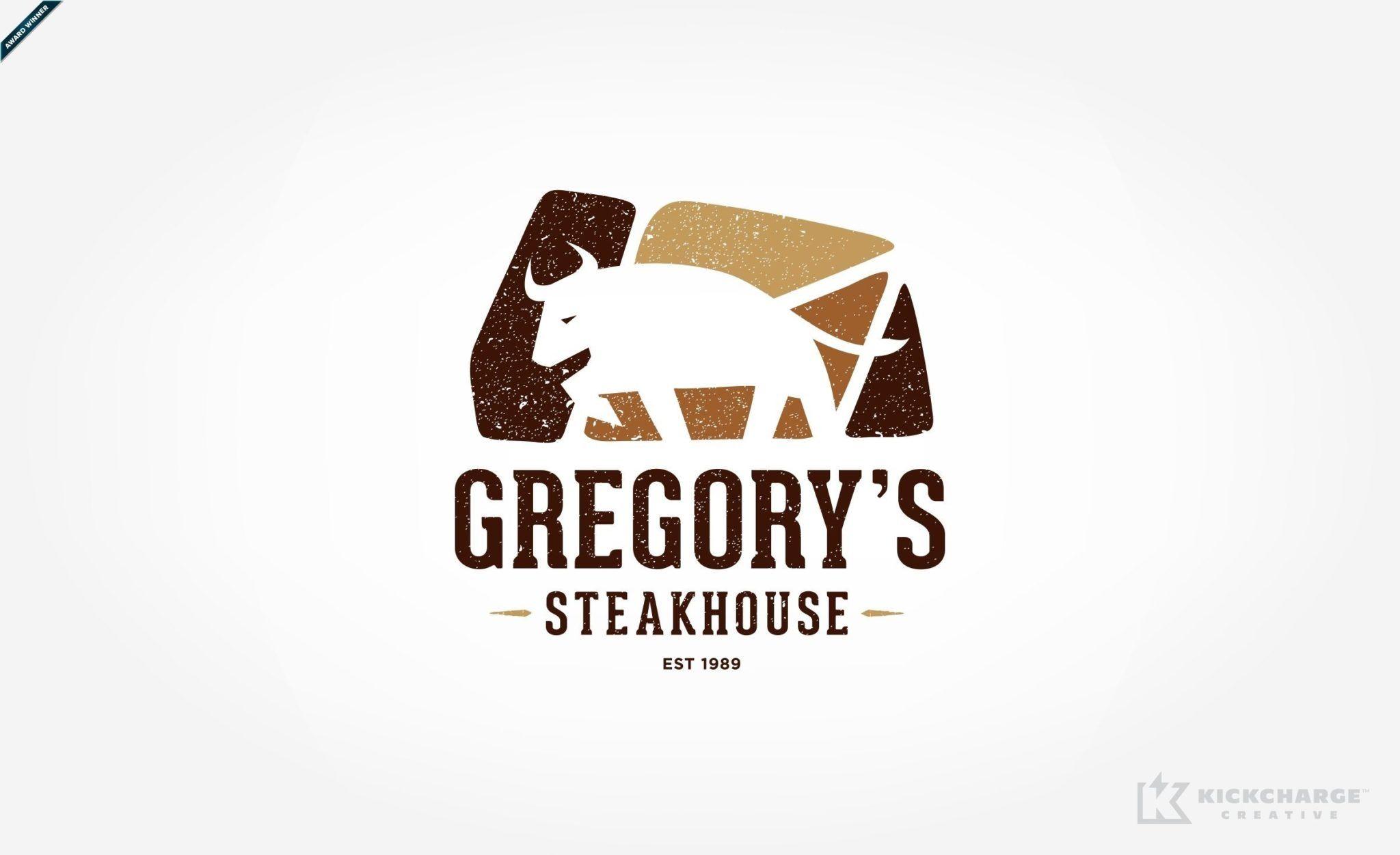 Steakhouse Logo - Gregory's Steakhouse - KickCharge Creative | kickcharge.com ...