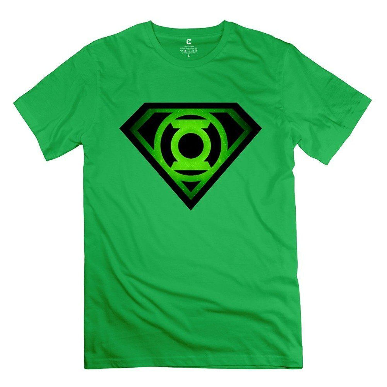 Forest Green Superman Logo - ROCRO Mens The Bing Bang Theory Sheldan Superman Glowing Green