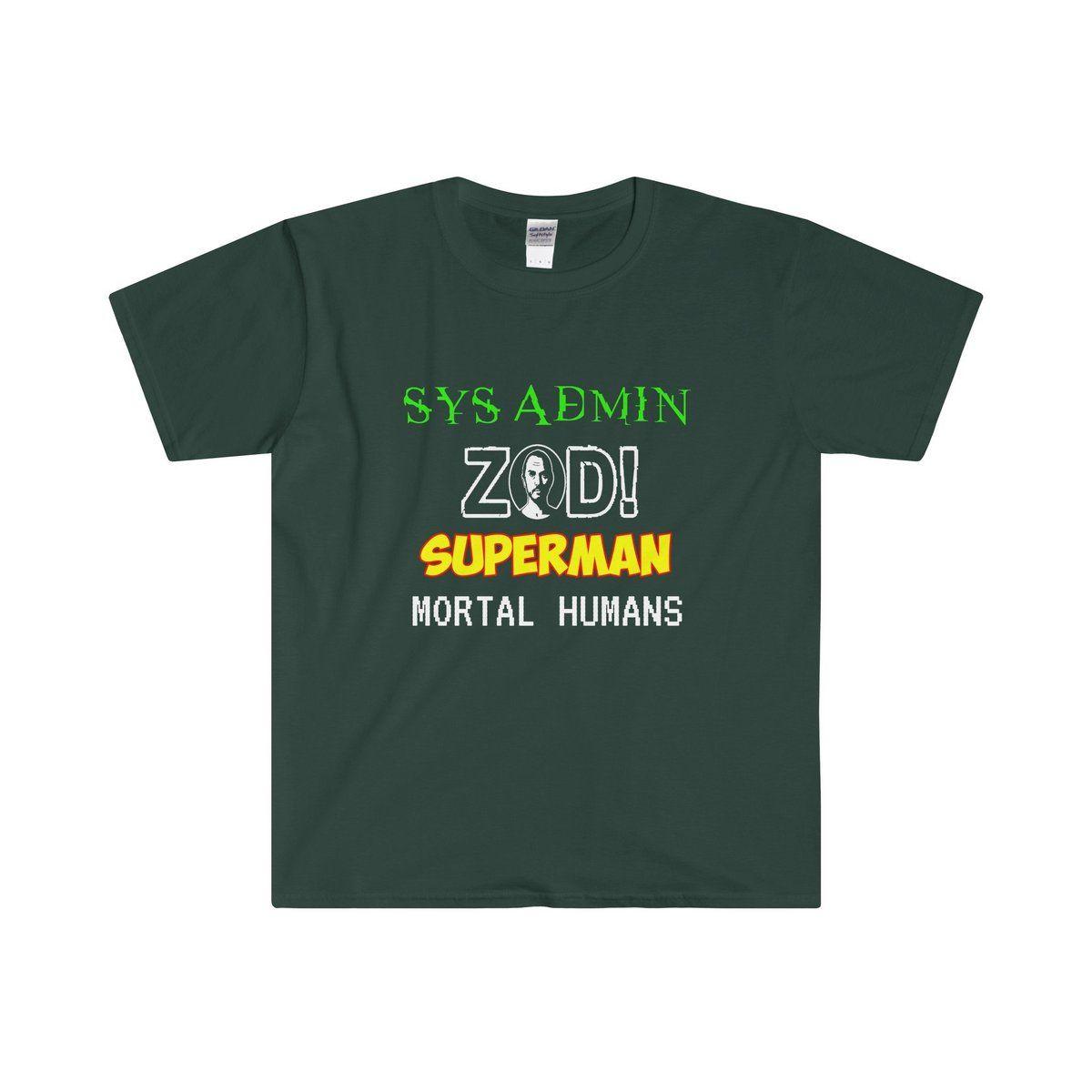 Forest Green Superman Logo - Shop Men's Sys Admin Zod Superman Mortal Human T Shirt online