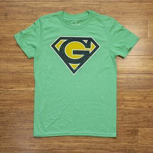 Forest Green Superman Logo - Super G' Short Sleeve Tee - Heather Forest Green – Lil Bit Local