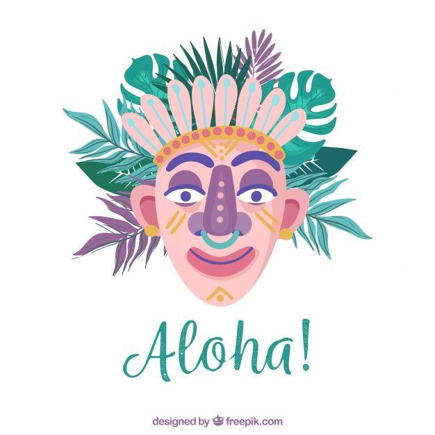 Painted Face Logo - Aloha background with painted face Vector