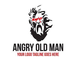 Cool Old Logo - angry old man Designed