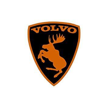 Who Has a Moose Logo - Volvo Prancing Moose Sticker Orange 3 Inch: Automotive